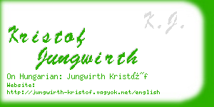 kristof jungwirth business card